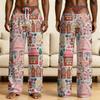 Men's Funny Sleep Pants with Fake Underwear Print Halloween Novelty Pajama Pants