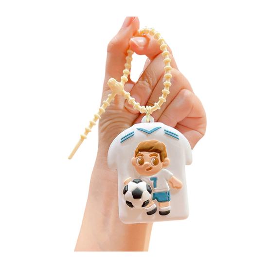 1/4Pcs Football Jersey Squeeze Toy, Stress Relief Soccer T-shirt Toy, Football Themed Backpack Charm Decor Keychain Pendant, Souvenir Gifts for