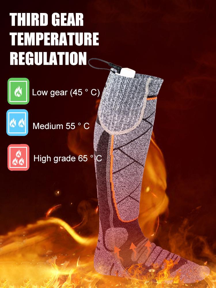 Electric Sports Socks Elastic Comfortable Warm Outdoor Socks 3 Modes Adjustable Breathable for Fishing Camping for Hiking Skiing