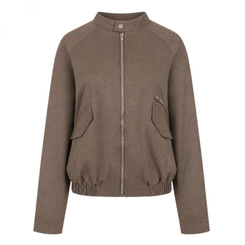 Shop Women S midSeaSon Mock Neck Raglan lS Zip Bomber Black Naru Wjp260053
