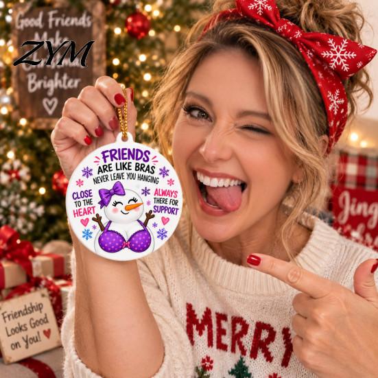 Hanging Decorations for Fireplace Funny Friendship Christmas Pendant, Durable Acrylic Ornament, Creative Xmas Tree Ornament Decorative Party Supplies