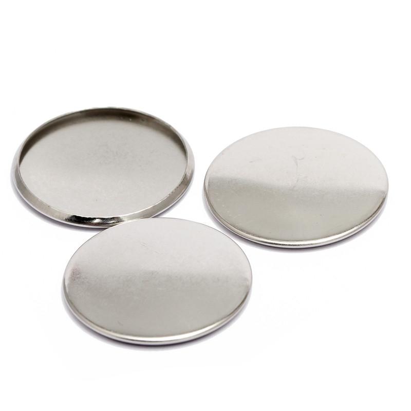 20pcs Stainless Steel Cabochon Cameo Base Round Bezel Tray Blank Base Fit 6-30mm Cameo Base Settings for Jewelry Making DIY