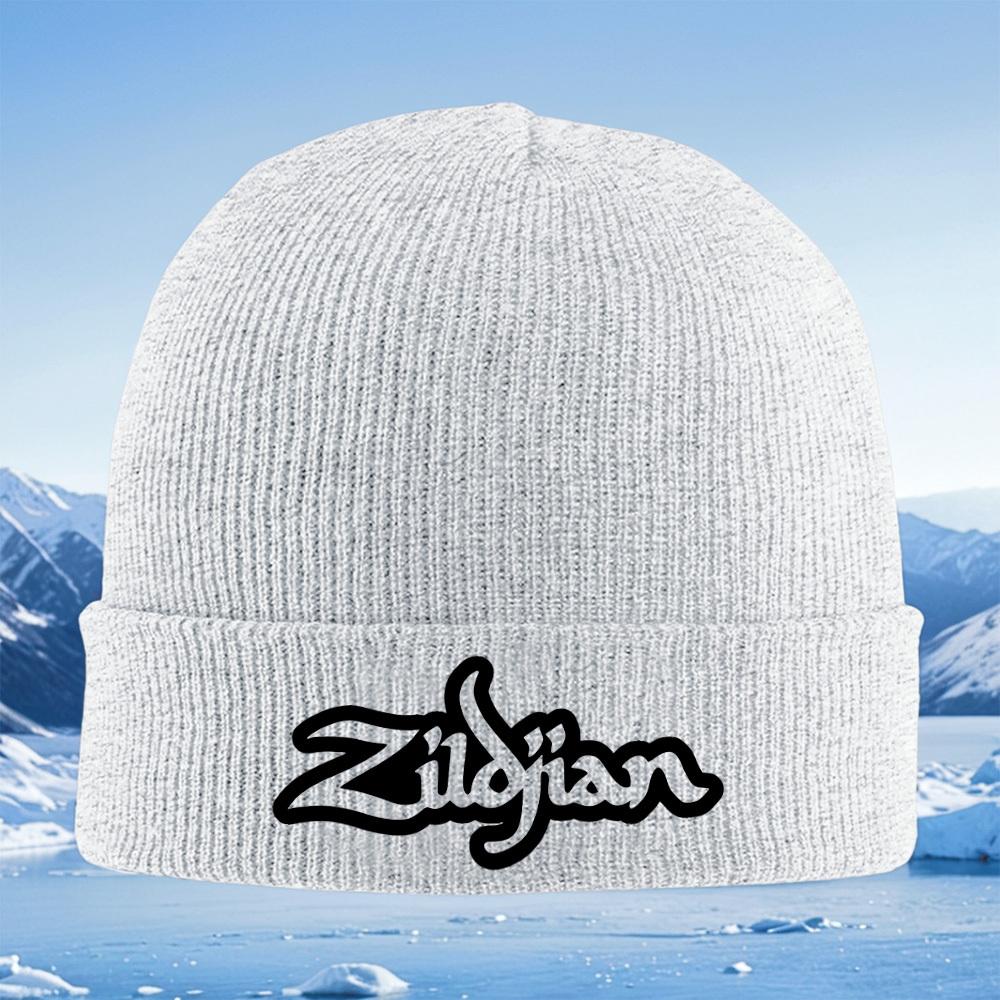Zildjian Cymbal Logo Brand Name Men Women Unisex Knitted Hat Beanie Pullover Cap Winter Thermal Warm Christmas Outdoor Cycling H