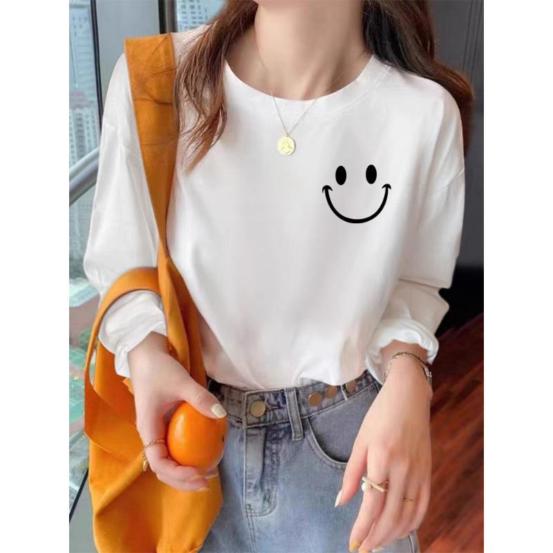 GMXIA Damenmode Casual Herbst Winter Langarm O-Ausschnitt Blusen & Hemden