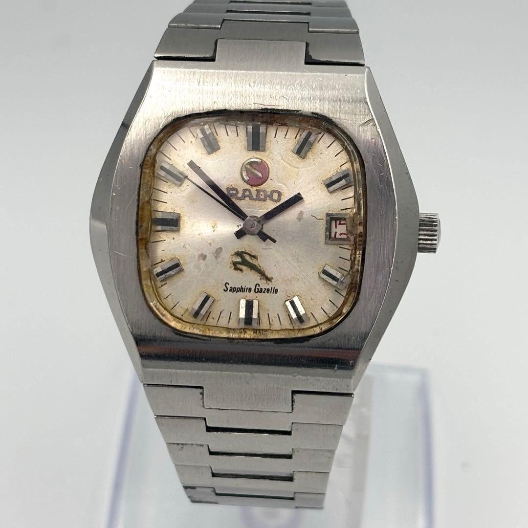 Used Rare Vintage Rado RADO Rado Sapphire Gazelle Watch Automatic Day Date Watch Genuine Belt Working Item