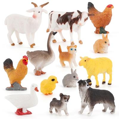 Mini Tier Modell Bauernhof Ornamente: Welpe, Schaf, Kaninchen, Geflügel, Huhn, Ente, Gans