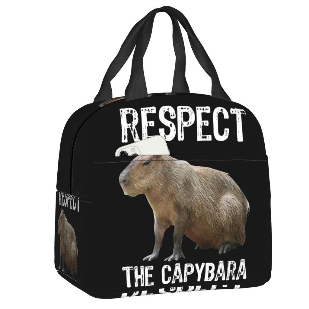 Custom Capybara Insulated Lunch Bag for Women Leakproof Cooler Thermal Lunch Tote Office Picnic Travel