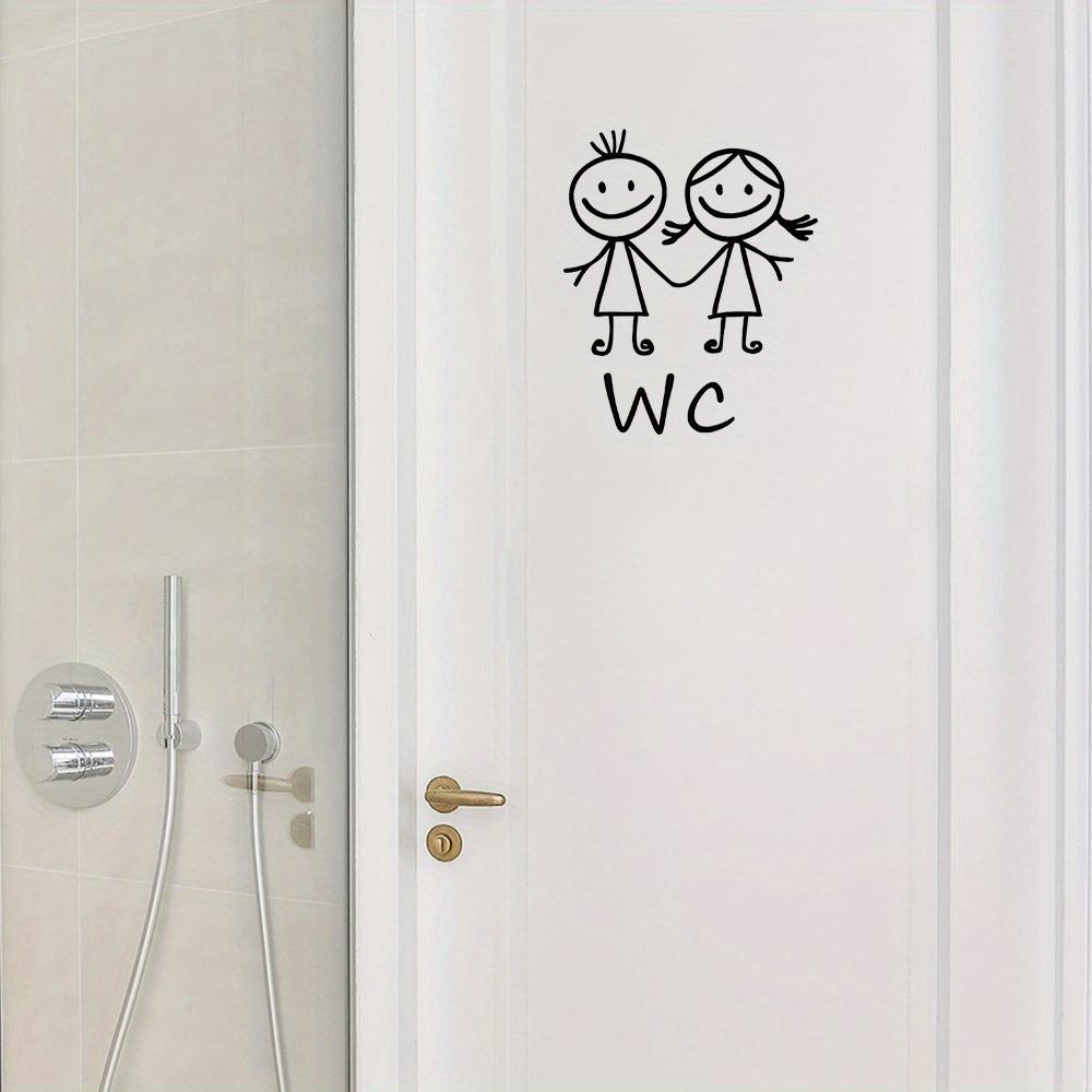 1pc Cartoon Men And Women WC Wall Sticker For Bathroom Decoration Vinyl Home Decals Waterproof Poster Door Stickers Toilet Sign