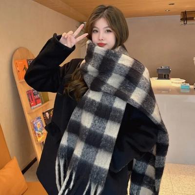 1/2/3PCS Autumn and Winter Korean Checkered Scarf Soft and Thick Design Cozy and Warm for Women Best Gift for Students