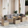 VidaXL Garden Lounge Set with Cushions 7 Pcs, Patio Sofas, Patio Furniture Set, Outdoor Furniture, Beige 3273103