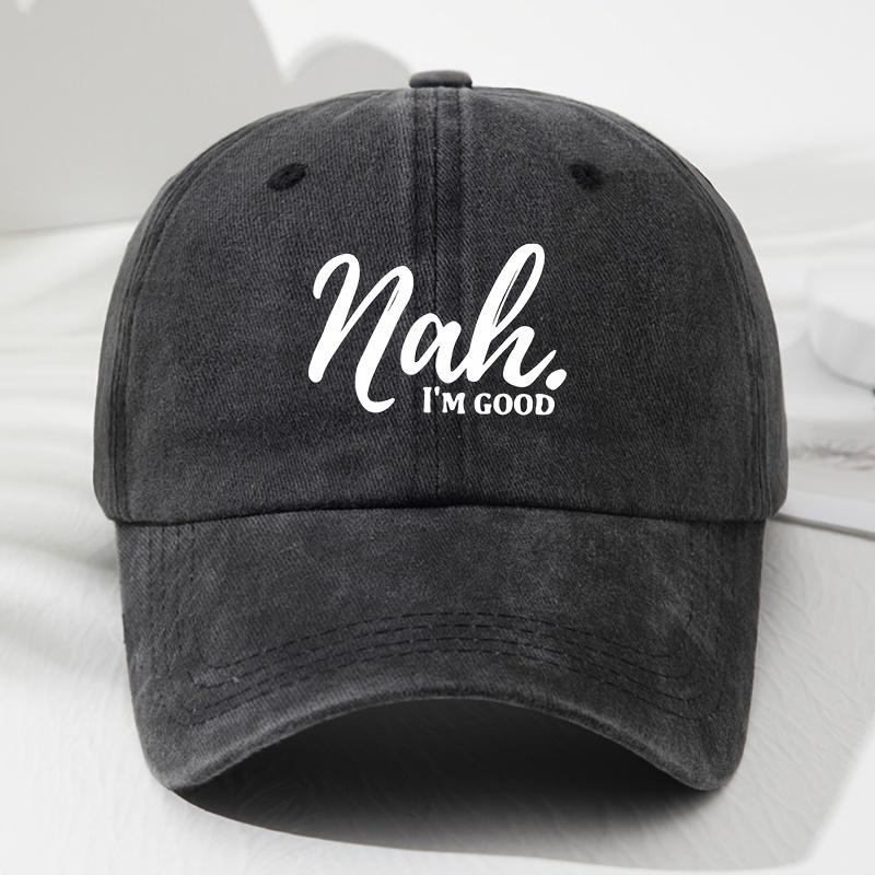 Unisex  I M OK  Letter Print Baseball Cap Adjustable Outdoor Hat чёрный