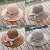 Beach Wide Brim Hat With Sun Shield And Bow Decoration For Women Outdoor Use