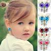 10 Colors Heart Shape Crystal Ear Clip Earrings for Children Kids Soft Cushion Invisible No Piercing