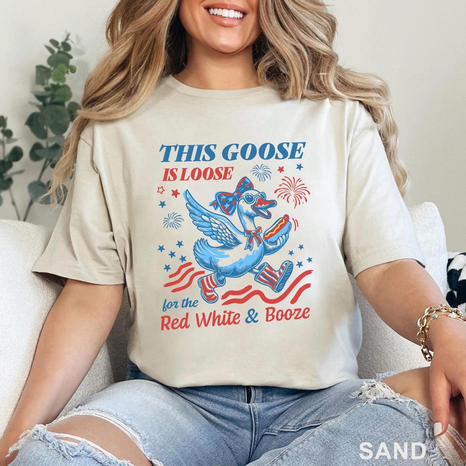4th Of July Shirt Gildan Goose Independence Day Squad Tee Cotton Softstyle S