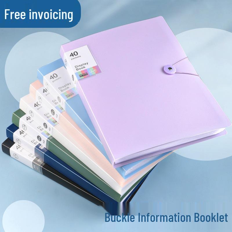 Large Capacity Transparent Snap Fastener Document Folder & Test Paper Storage Binder