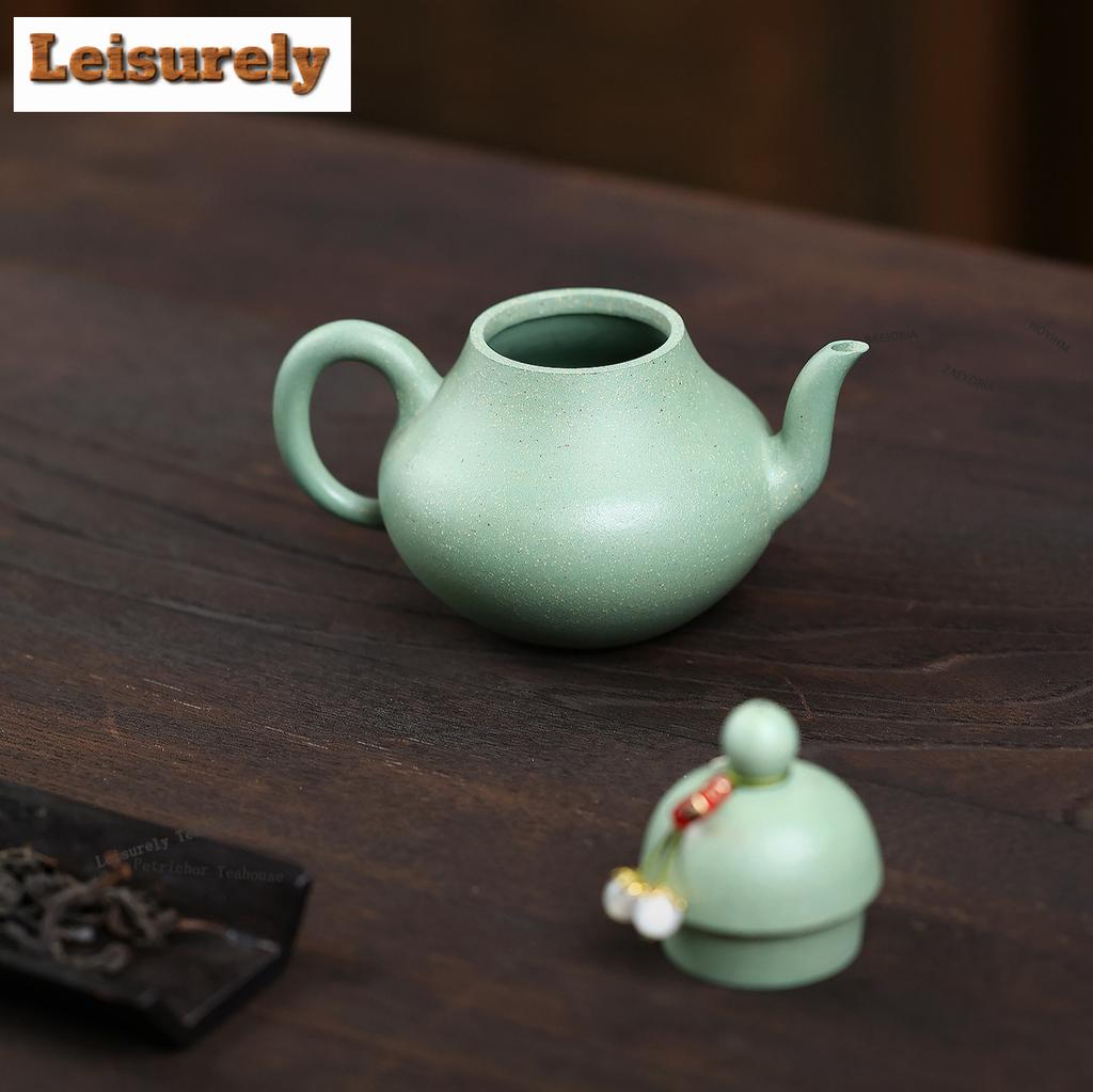 181ml Creative Yixing Purple Clay Teapots Handmade Siting Pot Raw Ore Bean Green Sand Mud Kettle Zisha Tea Set Ornaments Gifts