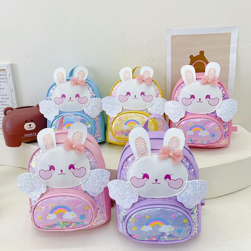 Adorable Korean Style Children Backpack With Cute Bunny Design For Boys And Girls