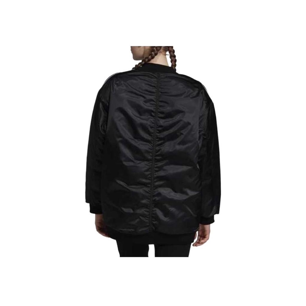 Adidas Casual Comfortable Striped Zipper Long Sleeve Cotton Jacket Women jackets Black ED7600