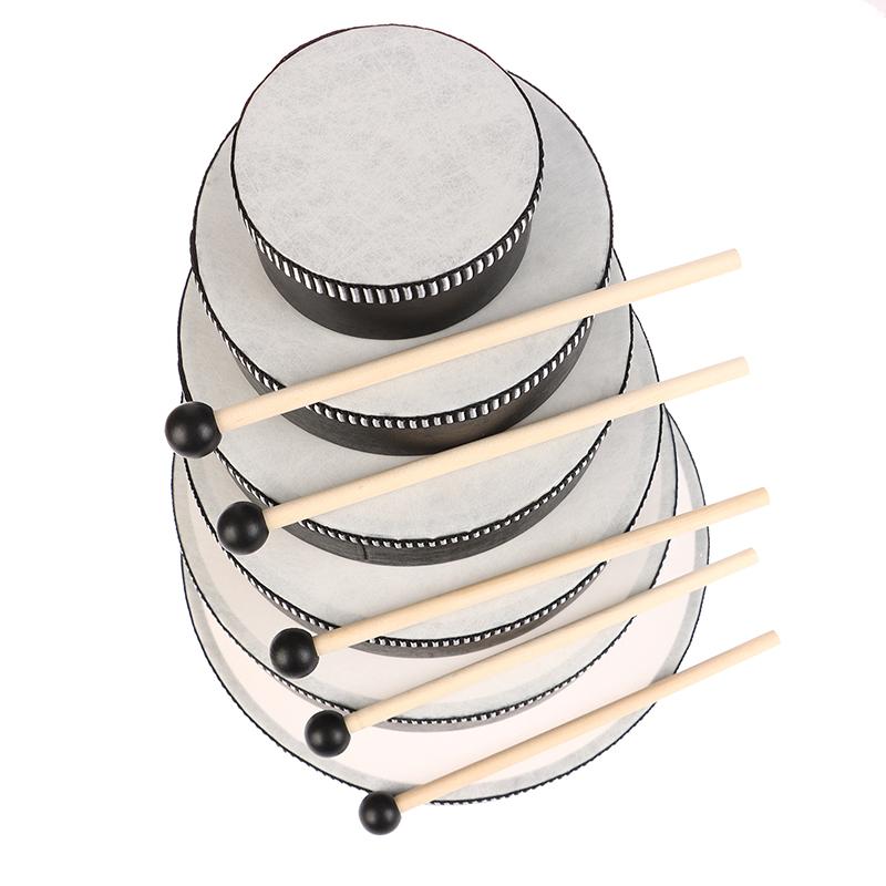 1Pc 4/6/7/8/9/10 Inch Wooden Frame Drums Hand Drum With Drum Stick Set Percussion Instrument For Kids Infant Enlightenment Tools
