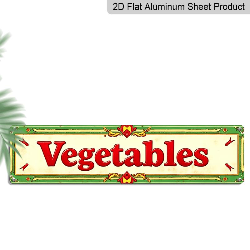 2D Flat- 1pc Vintage Vintage Vegetables Aluminium Decorative Sign |High-Quality Aluminum, Durable UV and Corrosion Resistant, Ideal for Cafes, Bars