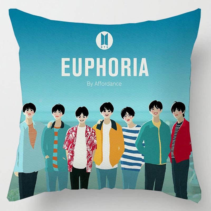 BTS Bangtan Kpop Boys Kissenbezug Dekoratives weiches Kissen 45cm 177inch