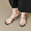 Fashion 2025 New Wear Summer  Sandals Women's Mid Heel Roman  Slip-On High Heel Outdoor Casual Slip-On Sandals