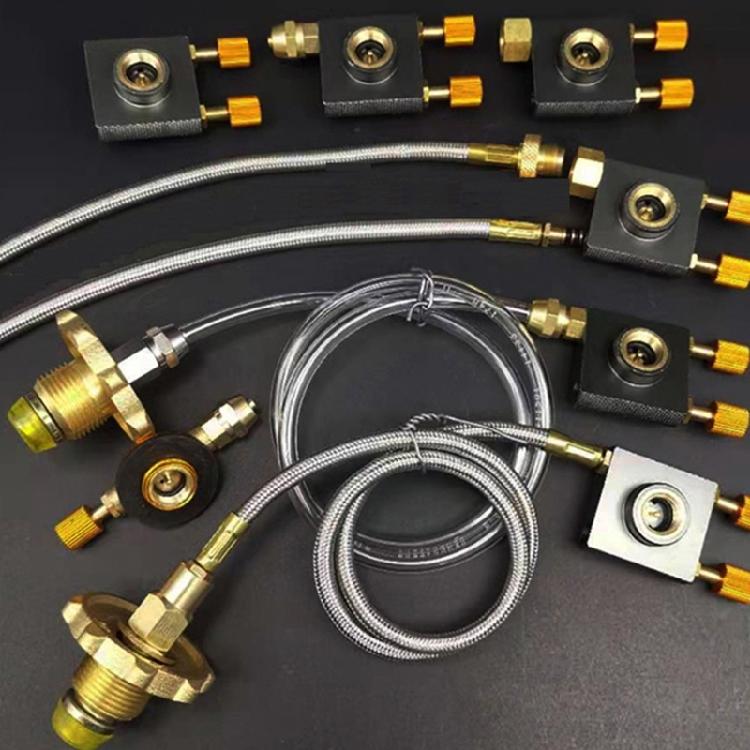 Gas Flat Cylinders Tanks Coupler Adaptor Gas Charging with Pressure Relief Valves Camp Gas Stove Propanes Refill Adapter