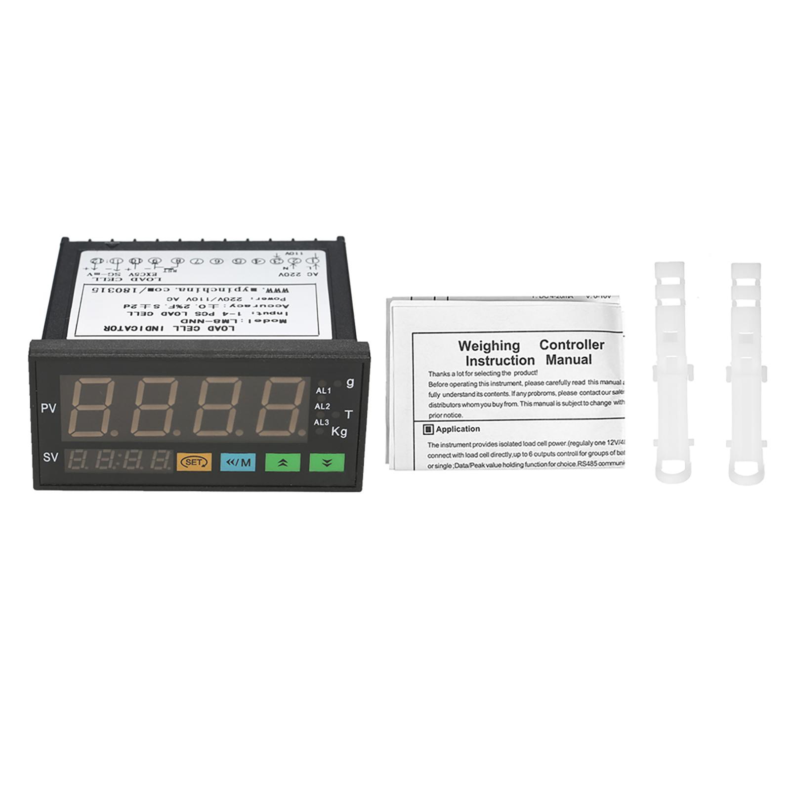 

Цифровой светодиодный дисплей Весовой измеритель Индикатор тензодатчиков 1 4 Входа сигналов тензодатчиков чёрный