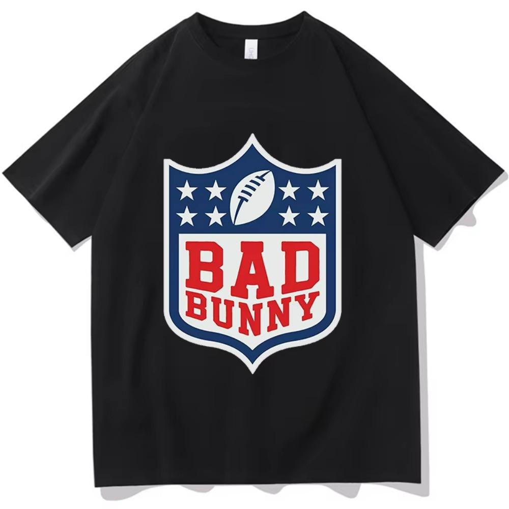 

Bad Bunny Super Bowl 2026 T-shirt Summer Short Sleeve Men O-neck Tshirts Pure Cotton Unisex Aesthetic Streetwear Print Tees Tops S разноцветный