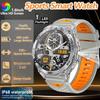 Novo Smartwatch Esportivo ao Ar Livre para Homens Tela Ultra HD de 1,6" Bateria de 600mAh Lanterna LED IP68 à Prova d'Água Chamada Bluetooth Smartwatch