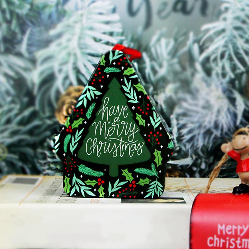 Christmas House Shape Xmas Atmosphere Christmas Decorations Chocolate Jar With Lanyard Cute Candy Box Kids 10.5x8.5x4cm