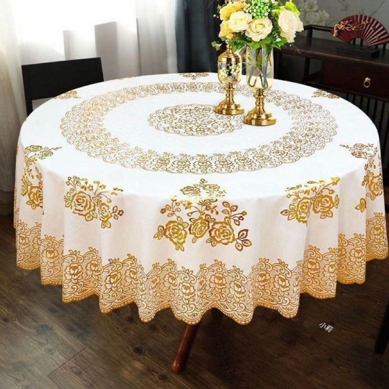 Large Wash-Free Round Tablecloth for Dining and Hotel Use - New Year Boutique Edition