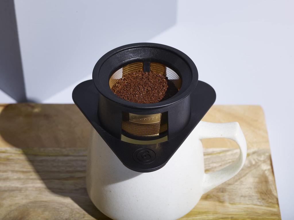 Official cores C211BK Gold Single Extended No Paper Filter with Maruyama Coffee Filter, Black, Cup, 3-Month Warranty, Required, Co-Developed