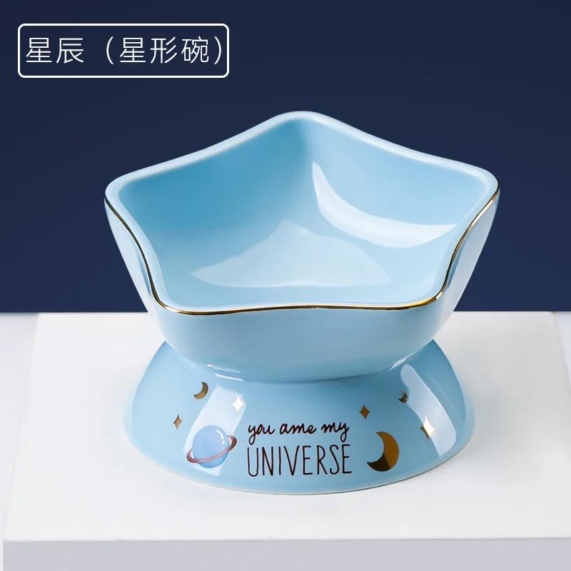Creative Starry Sky Series Ceramic Cat Bowl Cat Food Basin Dog Basin Drinking Bowl Pet Food Bowl