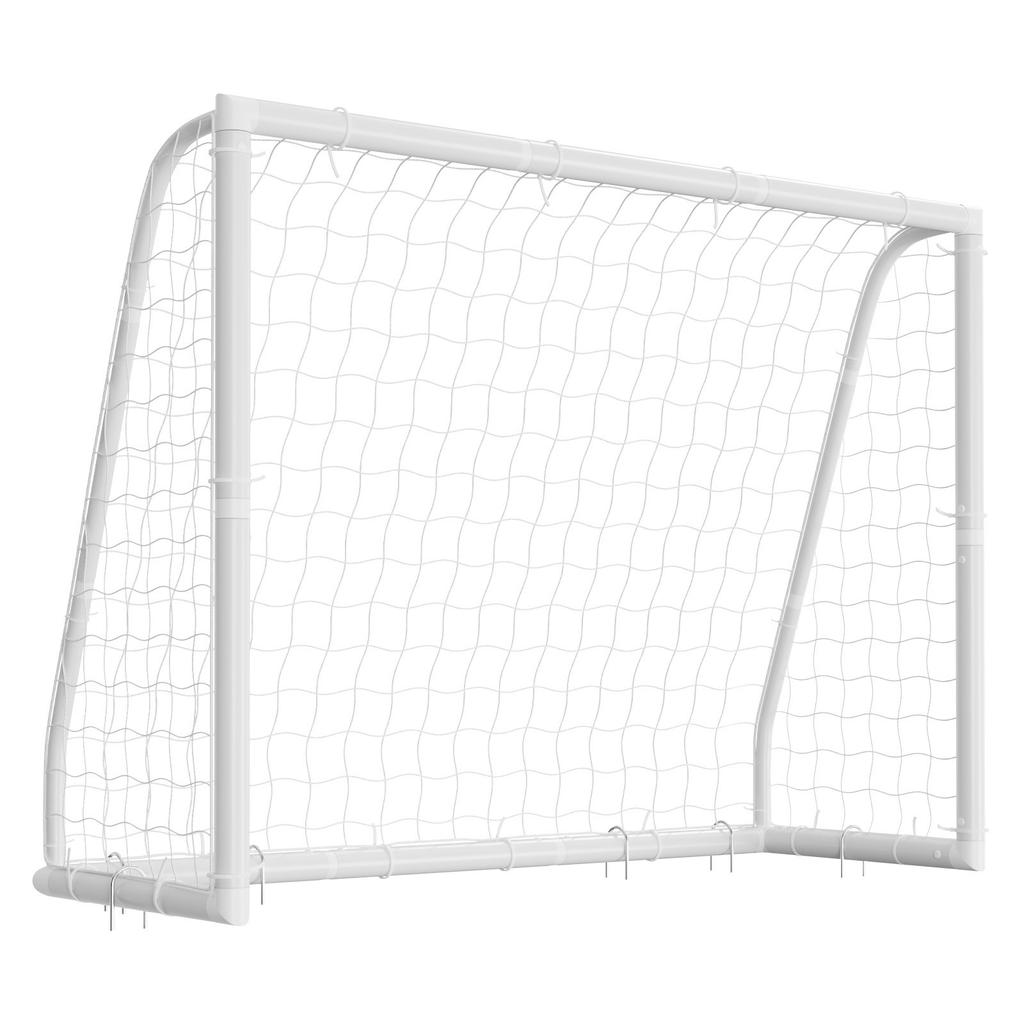 VEVOR Soccer Goal 2.44 X 1.82 M PVC Soccer Goal for Backyard with PE Net, Portable Weatherproof Set, with High-Strength Net, Target, Cones