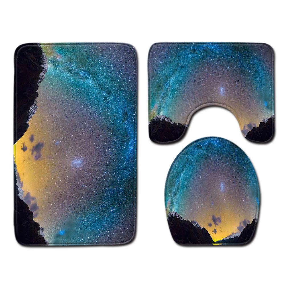 

Пейзажный коврик для пола в ванной комнате Туалетный трехкомпонентный набор 45cmx75cm