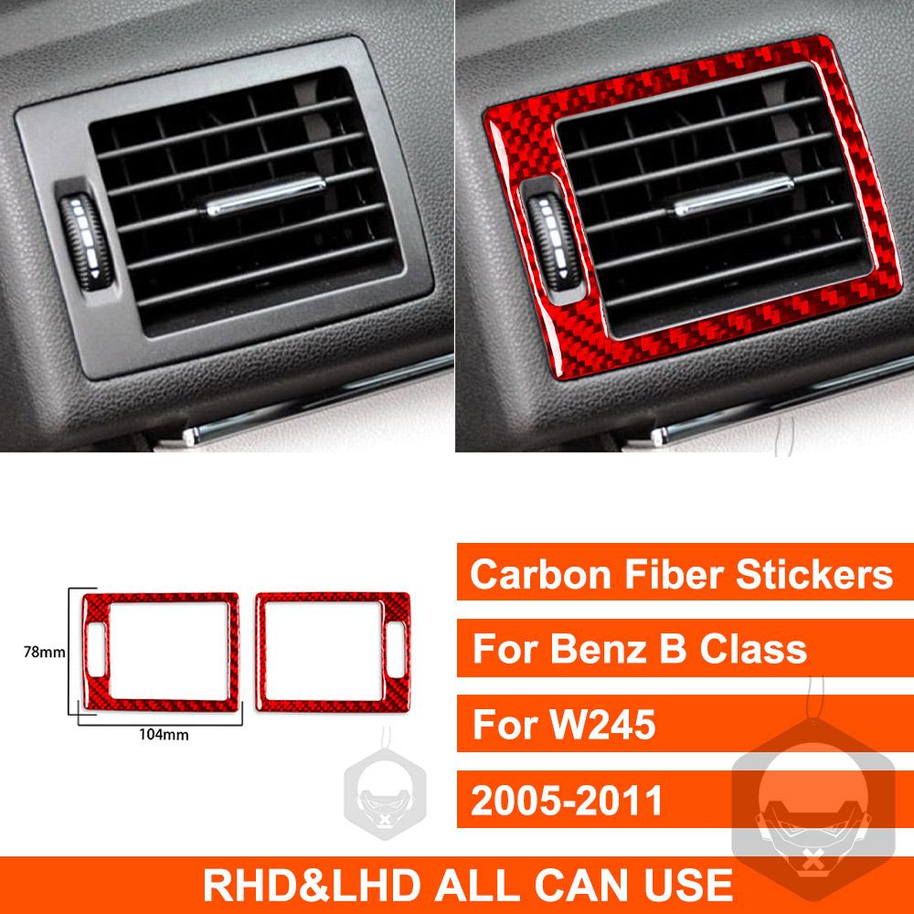 For Benz B Class W245 2005-2011 Real Carbon Fiber Sticker Air Conditioning Vent Panel Cover Car ide Decorative Accessories