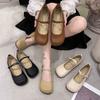 Round Head Doudou Shoes Women's Soft Sole Spring and Summer 2025 New One-word Buckle Gentle Evening Flat Bottom Fairy Shallow Mouth Single Shoes