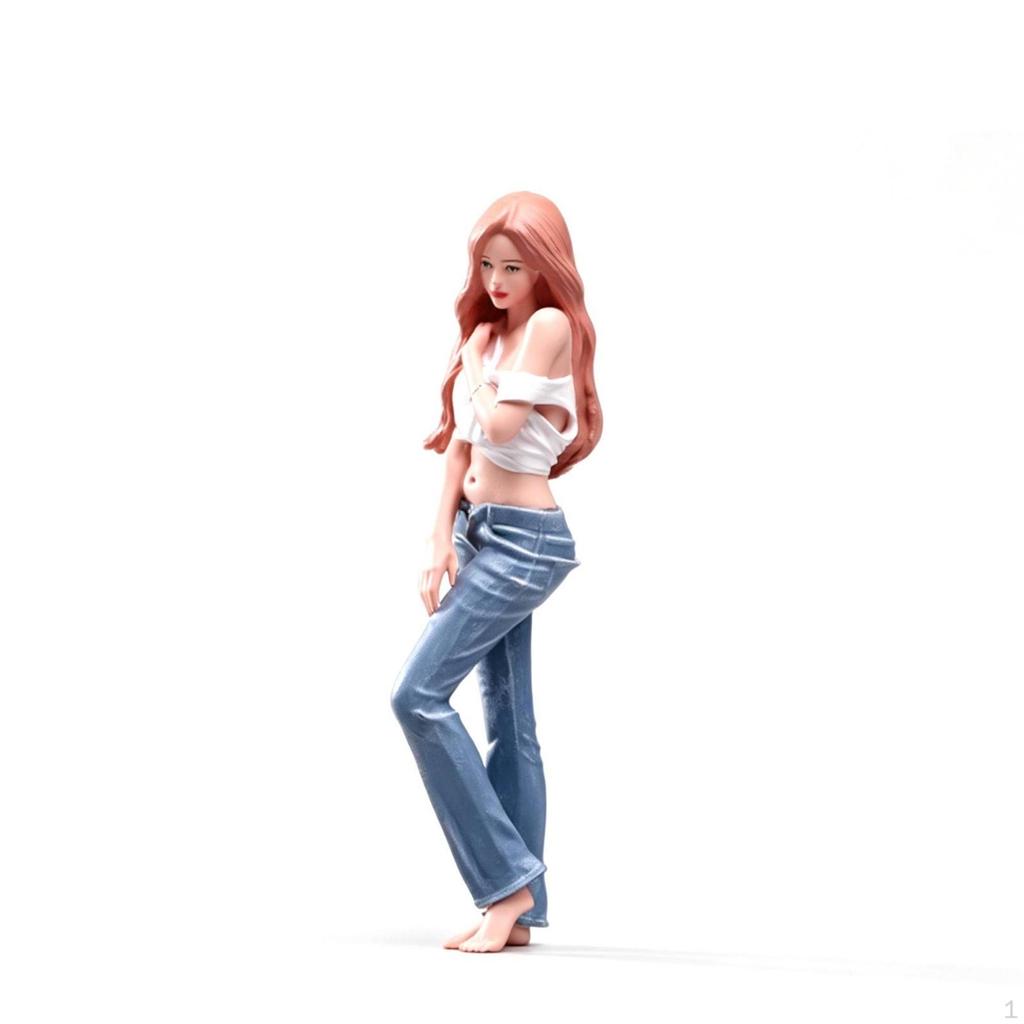 Female Figurine 1/18 Scale Resin Miniature HandPainted Diorama Figure for Collectors, Hobbyists,
