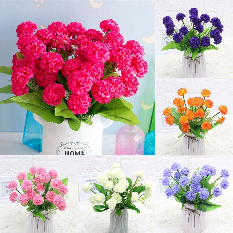 Exquisite 9 Heads Artificial Carnation Bouquet For Realistic Home And Wedding Floral Decor