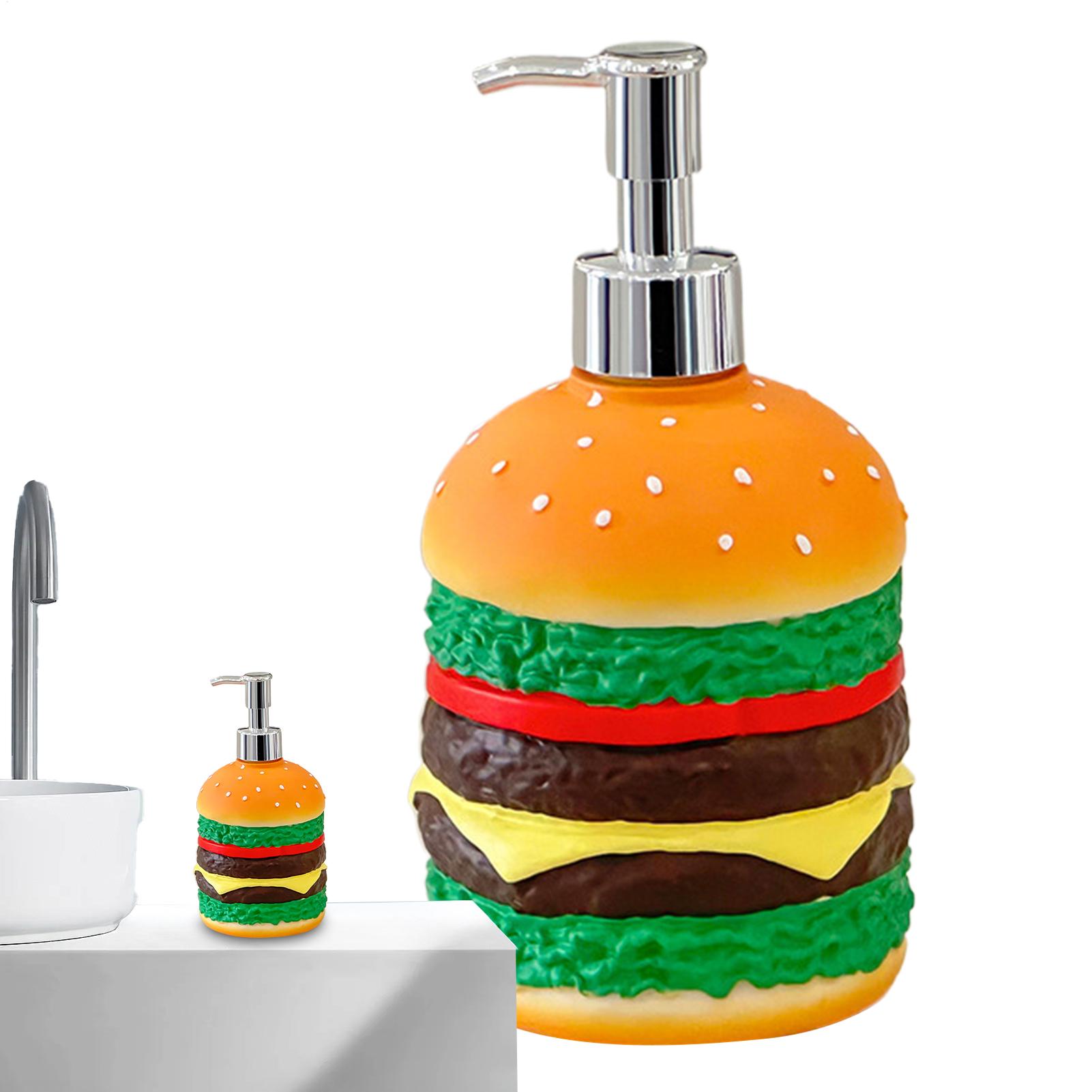 Cute Hamburger Shaped Press Soap Dispenser Hamburger Dishwashing Liquid Holder Kitchen Decorative Countertop Soap Dispenser CN