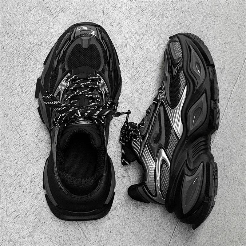 

2025 autumn and winter new cross-pupil cat eye men s shoes sports and leisure versatile mesh breathable height-increasing couple dad shoes 44 чорний