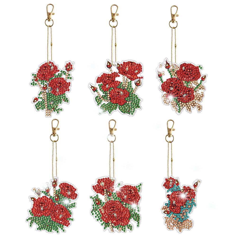 8/5Pcs Diamond Painting Keychain Diamond Mosaic Kit DIY Diamond Art Keychains Rhinestone Pendant Gem Keychains Lady Bag Pendant