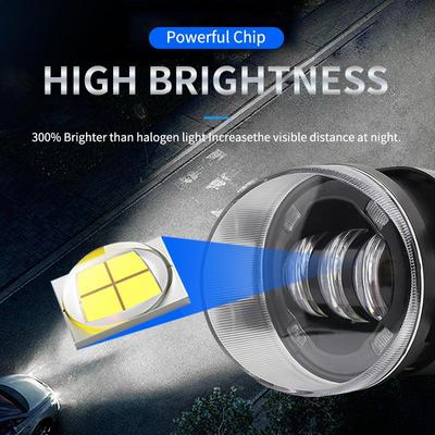 LED Fog Light Running Light 30W DRL PTF Lenses Projector Lens for Toyota Corolla Camry