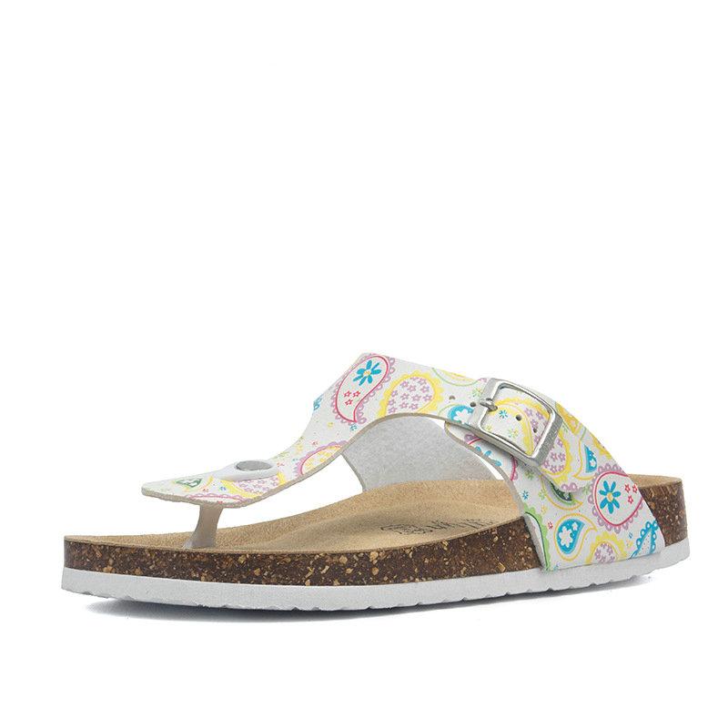 Fashion New Summer Cork Slippers Shoe Women Casual Mixed Color PU Flip Flops Holiday Beach Slides Flat With Plus Size 35-45