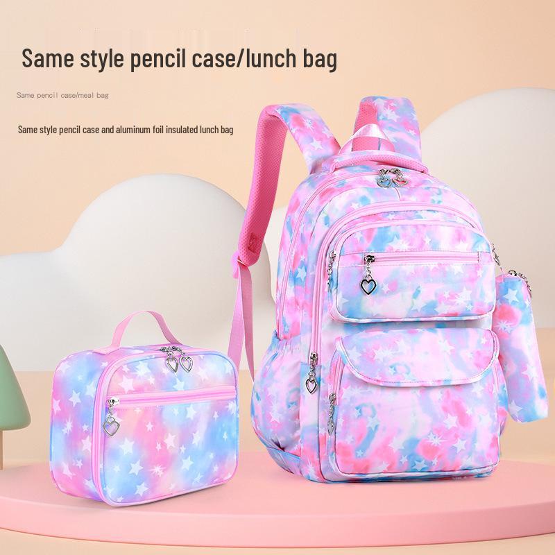Korean Graffiti School Backpack Set: Waterproof, 3-Piece, Five-Pointed Star Design, Grades 1-6