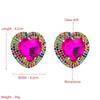 Women's Stud Earring Exaggerated Alloy Crystal Heart Earrings Super Flashing Personality Earrings