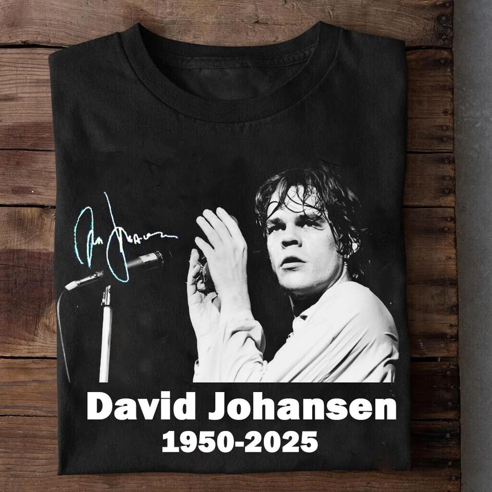 Rip David Johansen 1950-2025 New York Dolls Black All Size T-Shirt AR965 XXXXL