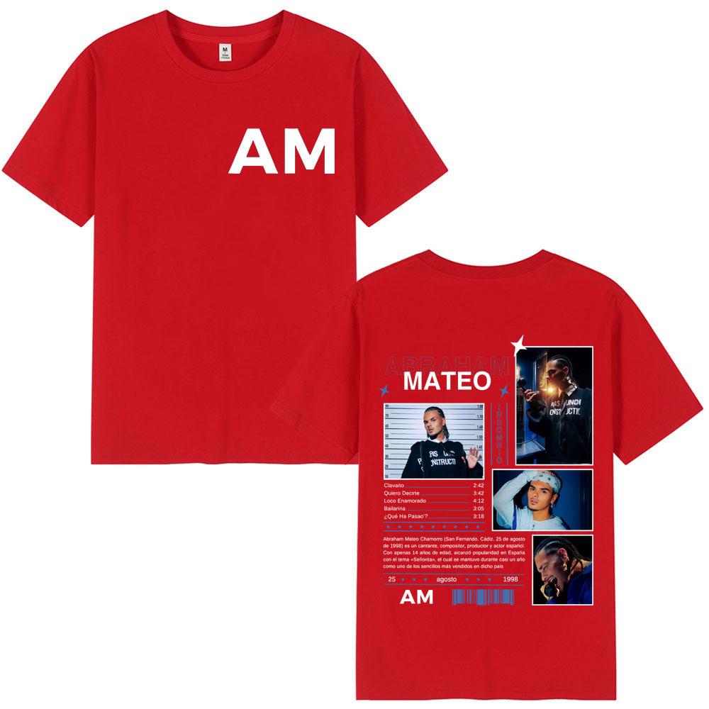 Singer Abraham Mateo Insomnio Album Merch Tshirt High Quality Fashion Oversized T Shirt Men Women Casual Short Sleeve Tshirts