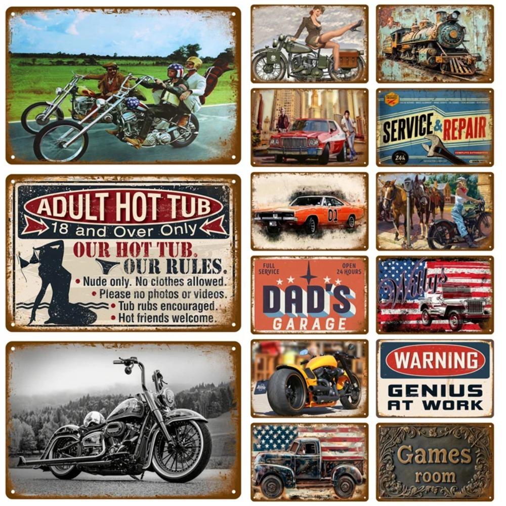 DORA Tin Sign Vintage Retro Tin Sign Home Decor Wall Art Mural Plate Durable Room Decor for Men Bar Classic Poster Design Retro Vibe